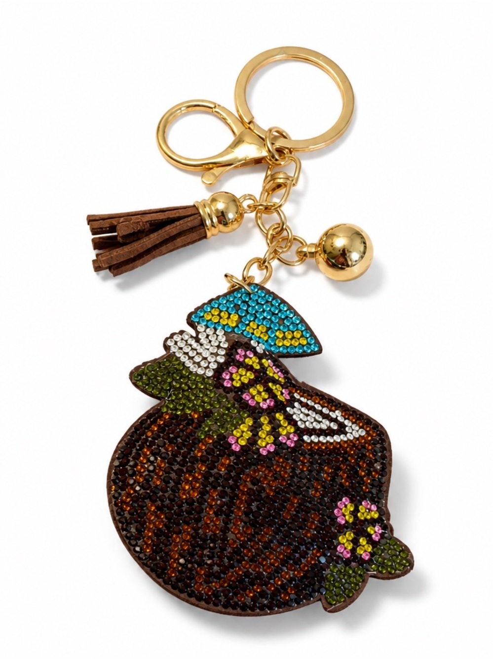 Rhinestone Coconut Cocktail Keyring bag backpack charm